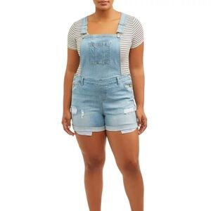 Wax Jean Lightwash Overalls Shorts
